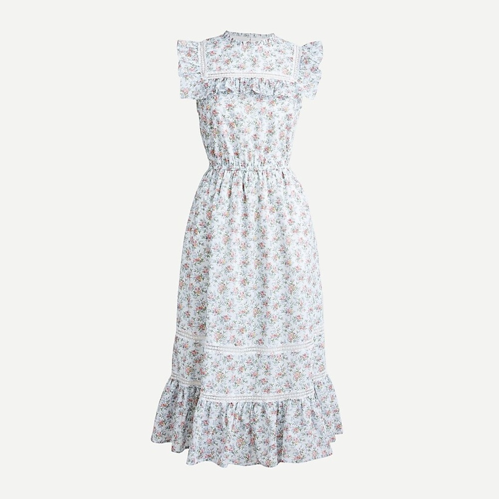 J. Crew Tiered ruffle dress in Liberty® Winding Roses